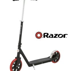 ****Razor Carbon Lux Kick Scooter - Red/Black, Spoked Large Wheels, Folding Scooter****