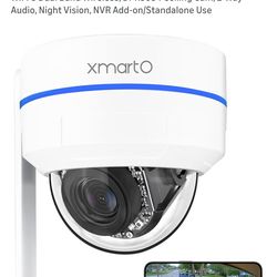 xmartO AI Tracking 2K HD Metal Dome PTZ Security Camera, WiFi 6 Dual Band Wireless, DPK3034 Ceiling Cam, 2-Way Audio, Night Vision, NVR Add-on/Standal