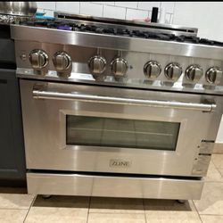 ZLine 36@ 4.6 Cu. Ft. Legacy Dusk Fuel With 6 Burner Gas Cook Top