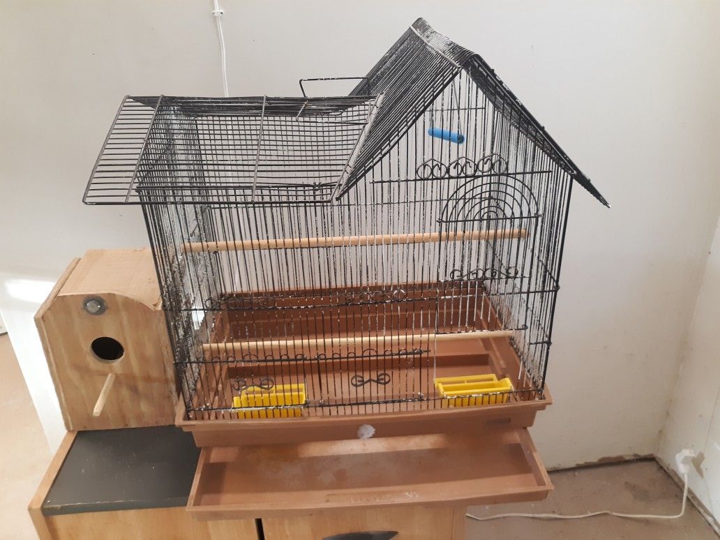 Bird Cage And Nest Box 