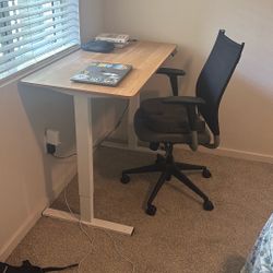 Adjustable Desk With Chair
