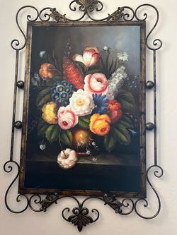 Set of 2 Rod iron oil paintings