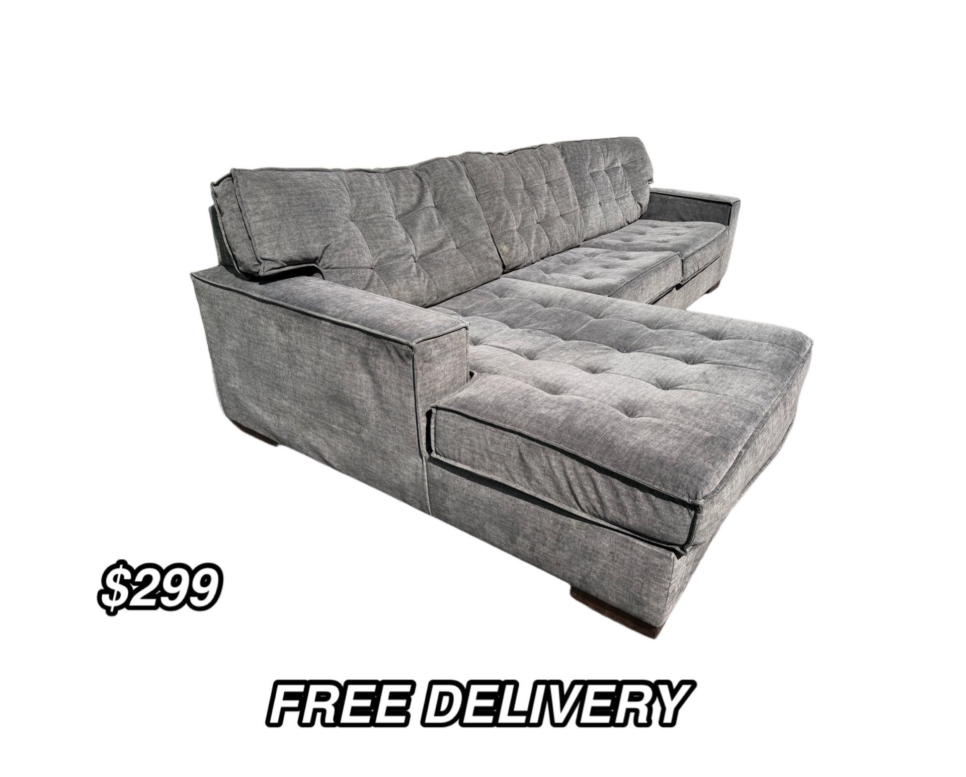 LARGE GRAY GREY SECTIONAL SOFA COUCH SALA FREE DELIVERYy