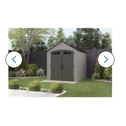 CRAFTSMAN 7-ft x 7-ft Modern Gray Gable Resin Storage Shed (Floor Included)