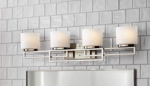Tustna 4-Light Brushed Nickel Bathroom Vanity Light