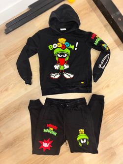 Marvin the Martian Black Hoodie Sweatsuit Set