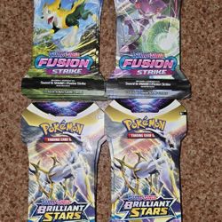 Pokemon Fusion Strike and Brilliant Stars Booster Packs