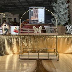 Golden Metal Framed Storage Caddy 