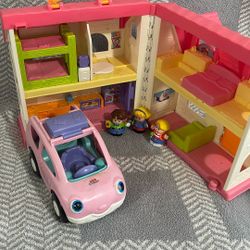 Fisher-Price Little People Toddler Toy Surprise & Sounds Home Musical Playhouse with Figures & SUV 