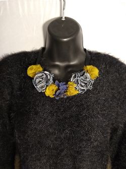 Unique bold floral necklace