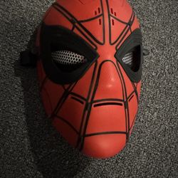 Taking Spiderman mask