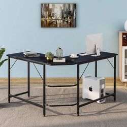 L-Shaped Corner Computer Desk, Home Office Desk Writing Table Gaming Desk with CPU Stand, Modern Office Desk Space-Saving Workstation for Home Office