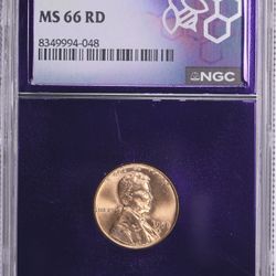 1958-D Lincoln Wheat Cent – NGC MS66 RD – Beautiful High-Grade Gem
