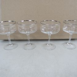 Lenox Platinum - Set Of 4 Rim Wine Glasses 5" Tall


