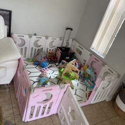 White And Pink playpen 