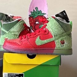 Size 9.5- Nike SB Dunk High Strawberry Cough