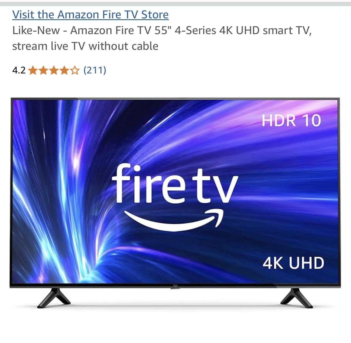 Like-New - Amazon Fire TV 55" 4-Series 4K UHD smart TV,