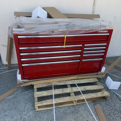 Husky Modular Tool Storage 52 in. W x 20 in. D Standard Duty Red Mobile Workbench Cabinet