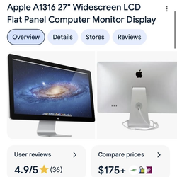 Apple 27" A1316 Widescreen LCD Monitor