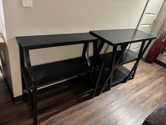 Black X-Frame Bookshelf Set of 2