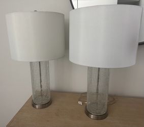2 silver glass lamps. All info in description