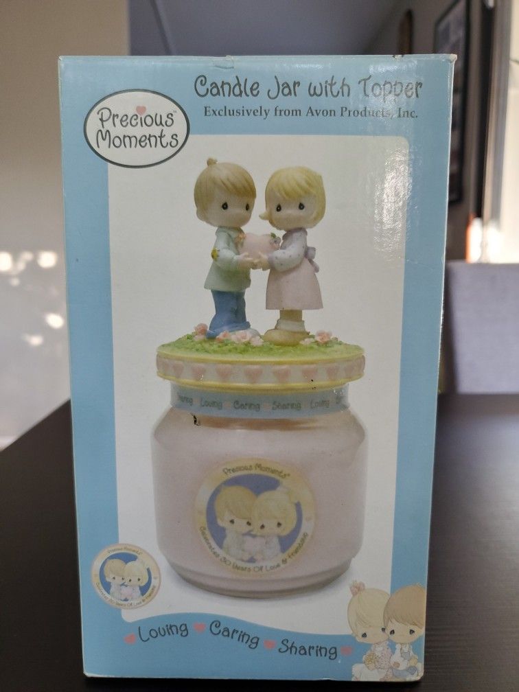 2004 Avon Precious Moments Candle Jar With Topper