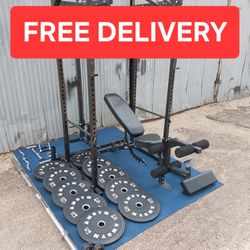 Northern Lights Squat rack / gym / gymnasio / Olympic Weight Plates / pesas / bench press / Power Rack / Fitness