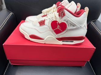Size 10W - Air Jordan 4 Retro Ivory Red  “Valentine HV0823-108