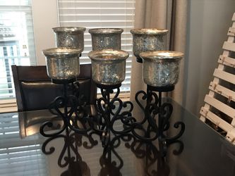 6 - Rod Iron Candle Holders