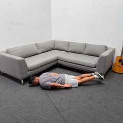 8k Retail! ๐ฑ Restoration Hardware Italia L Sectional Couch w Metal Base - Very Clean - Can Deliver