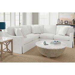 Beautiful White Slip Cover Sectional (Reatails $2199 At Costco)