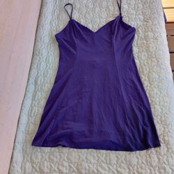 Silence + Noise Women’s Blue Low Back Slip Mini Dress Lined Sz Small