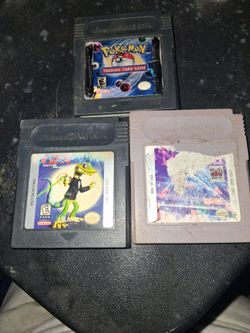 Pokemon GBC game and Tetris and Gex