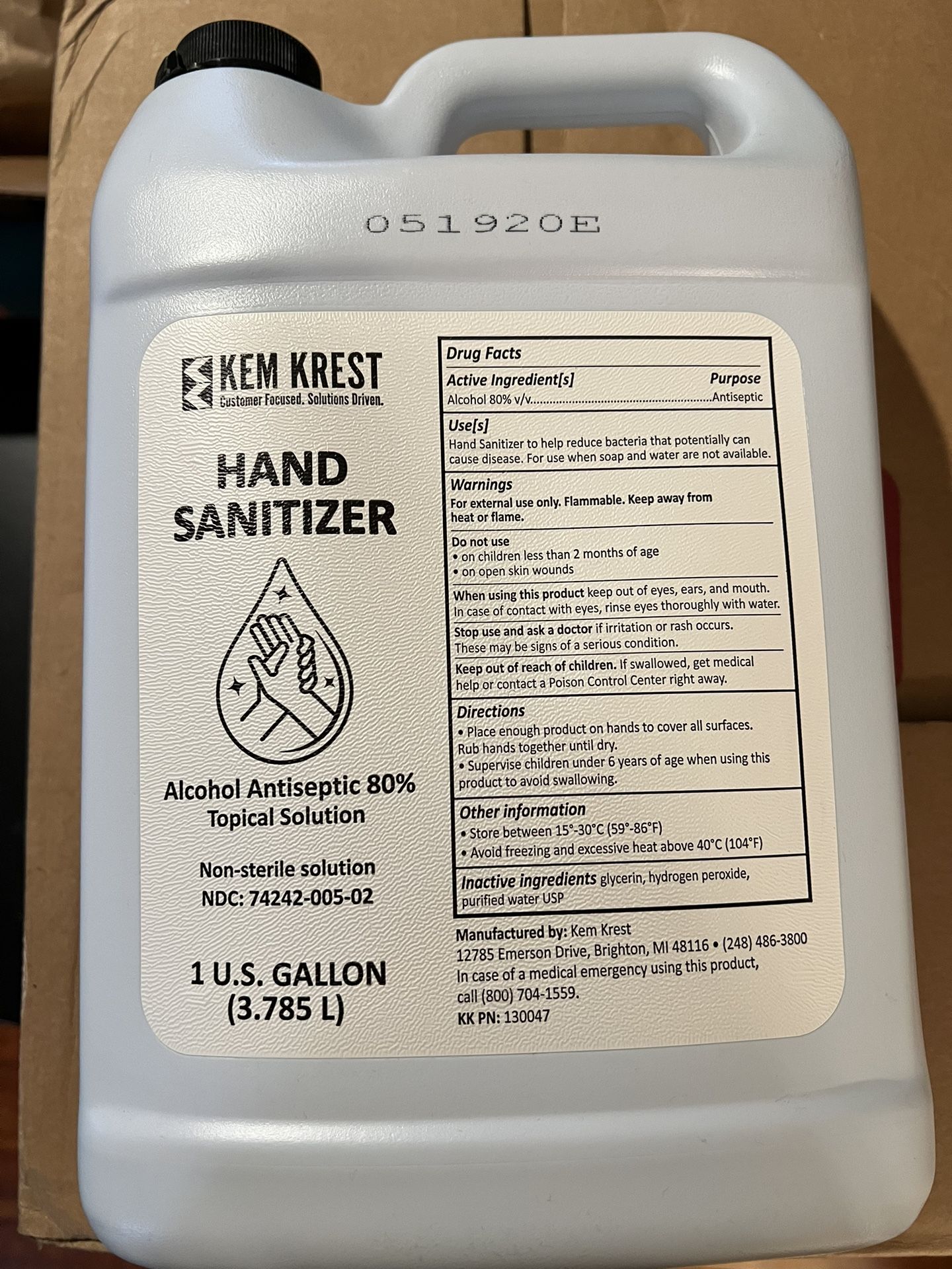 Kem Krest Hand Sanitizer 1 gallon