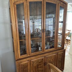 Dining room table and hutch