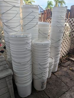 5 Gallon Buckets with Lids — $3 Each, $100 for All