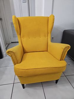 Yellow Wingback Accent Chair. Pre-owned