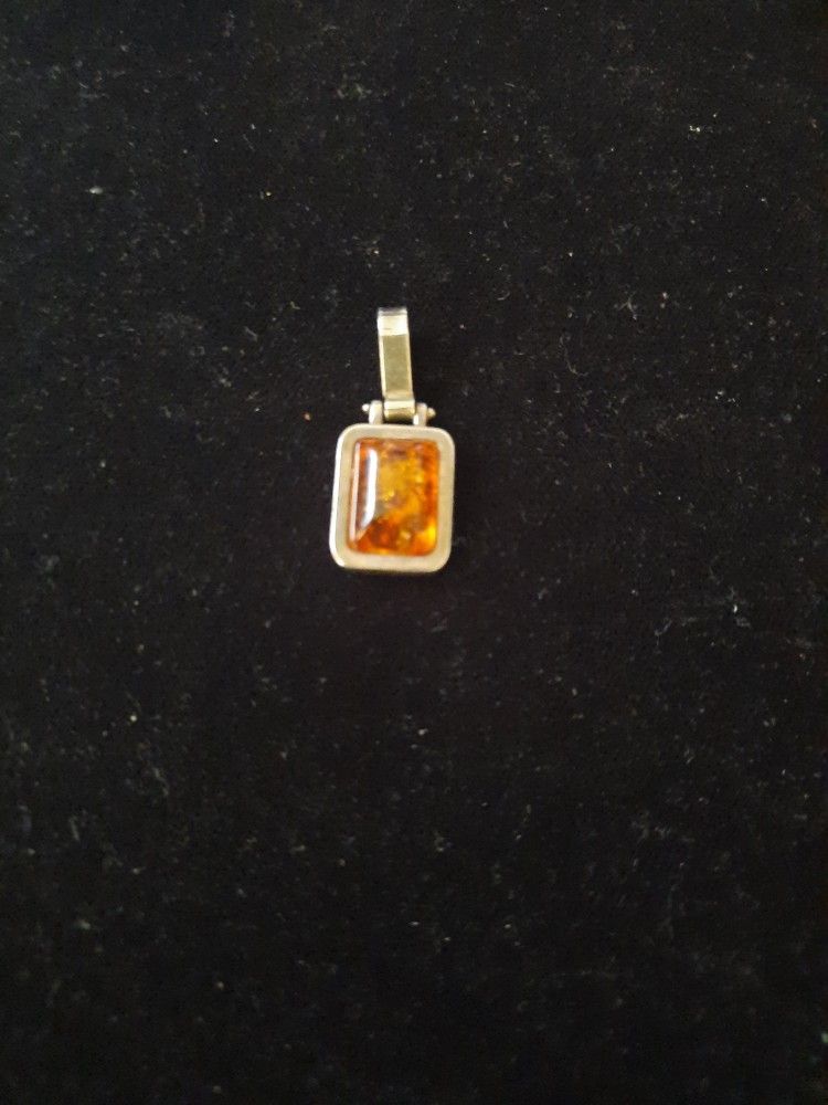 Sterling Silver Amber Charm