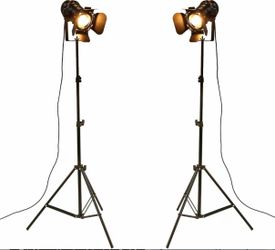 Vintage Industrial tripod floor lamp
