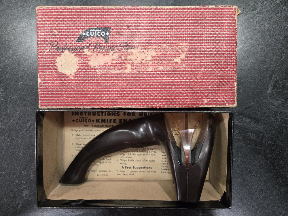 VINTAGE Cutco Professional Honing Stone Knife Sharpening Tool In Box USA