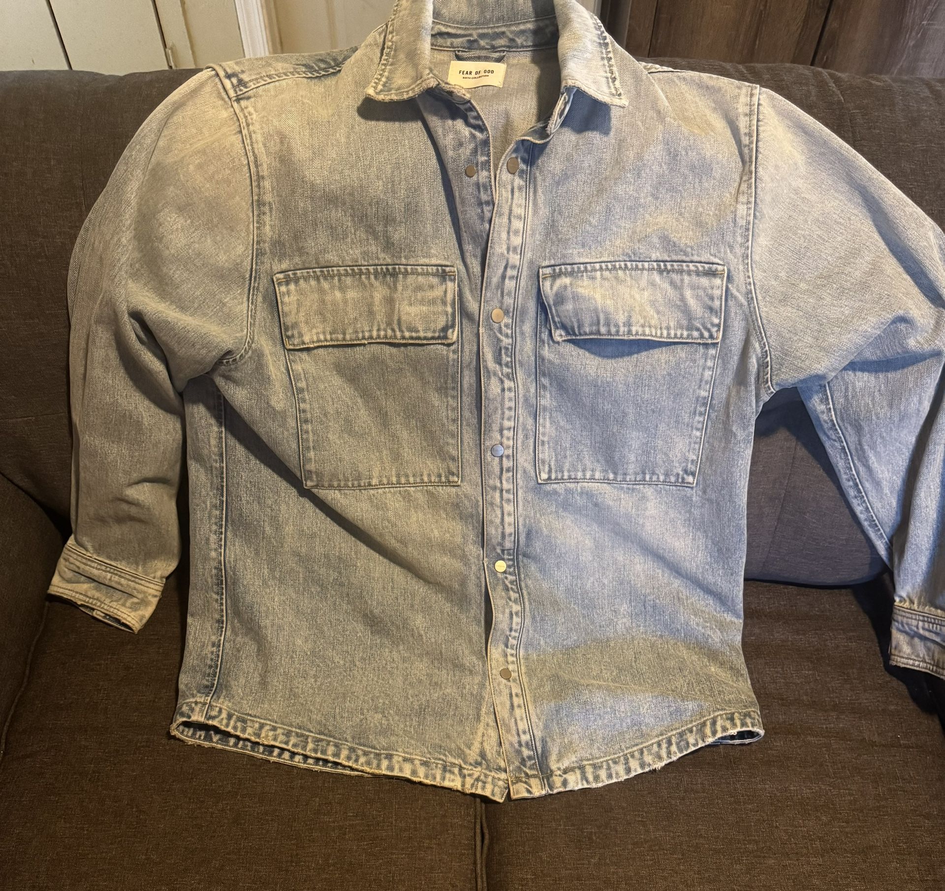 Fear of God Denim Vented Shirt Jacket – Vintage Indigo (Like New )