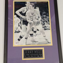 Jerry West Hand Signed Autographed & Framed Los Angeles Lakers Photo PSA/DNA COA
