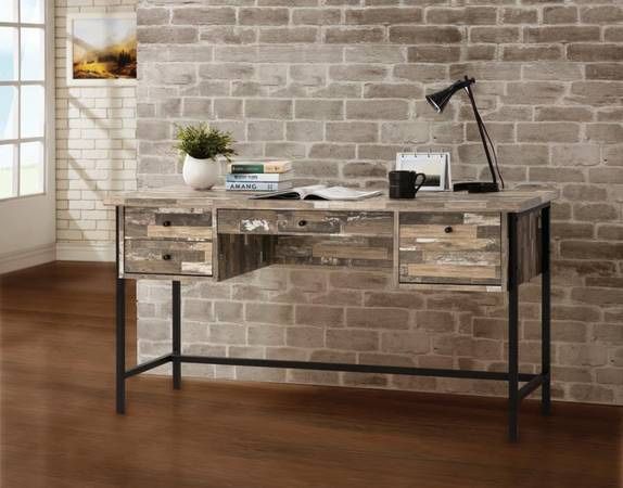 Writing Desk With Industrial Vibe! Perfect For Work Or Home Office!