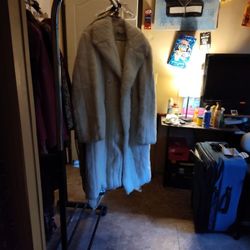 White Fur Trench Coat 