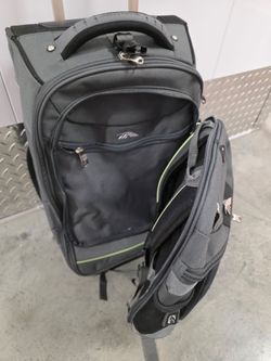 $35, High Sierra AT3 Sierra-Lite Wheeled Backpack and Duffel, Carry On, NEW