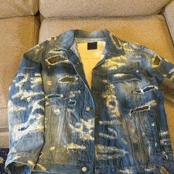 The XL Givenchy distressed Mole Skin Boro Denim Jacket