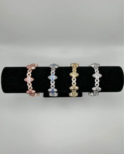 Real Silver Moissanite Clover