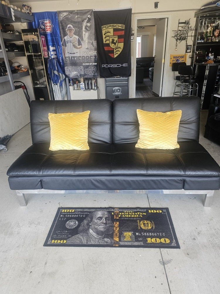 Black Leather Futon