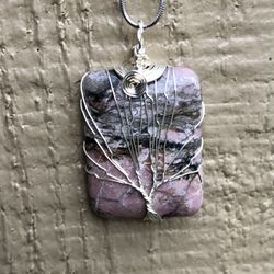 Rhodochrosite Stone Necklace -18 Inches New!