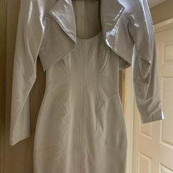 Leather Short Dress And Crop Jacket